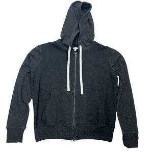 Calme Jacket Cozy Zip Hoodie Drawstring O43522-2 Soft Athleisure Black XS NWOT